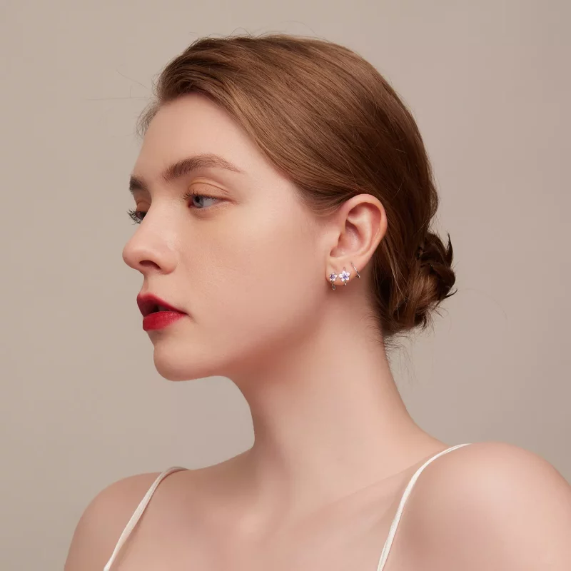 (afbeelding voor) Pandora Style Bloemen Oorknopjes - SCE1462 - Bekijken 5