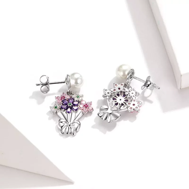 (afbeelding voor) Pandora Style Bloemen vasthouden Oorknopjes - BSE152 - Bekijken 2