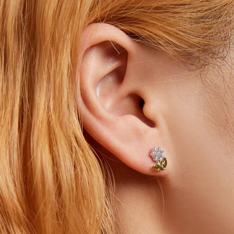 (afbeelding voor) Pandora Style Delicate bloemen Oorknopjes - BSE592-WH - Bekijken 3