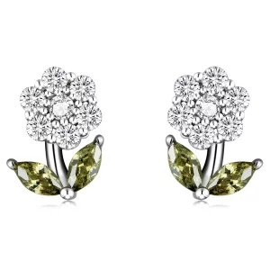 (afbeelding voor) Pandora Style Delicate bloemen Oorknopjes - BSE592-WH