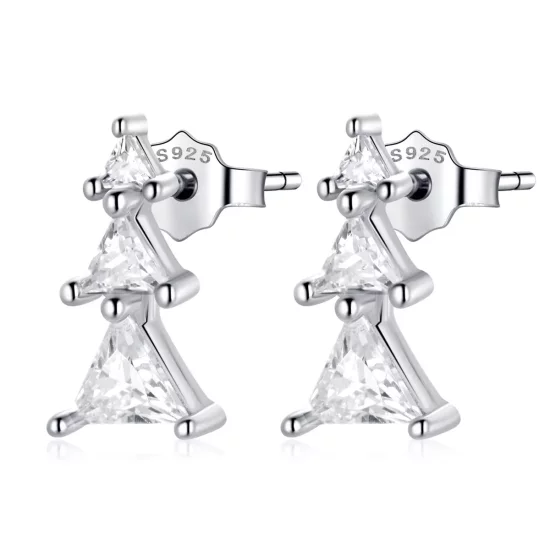 (afbeelding voor) Pandora Style Delicate kerstboom Oorknopjes - SCE1268-A