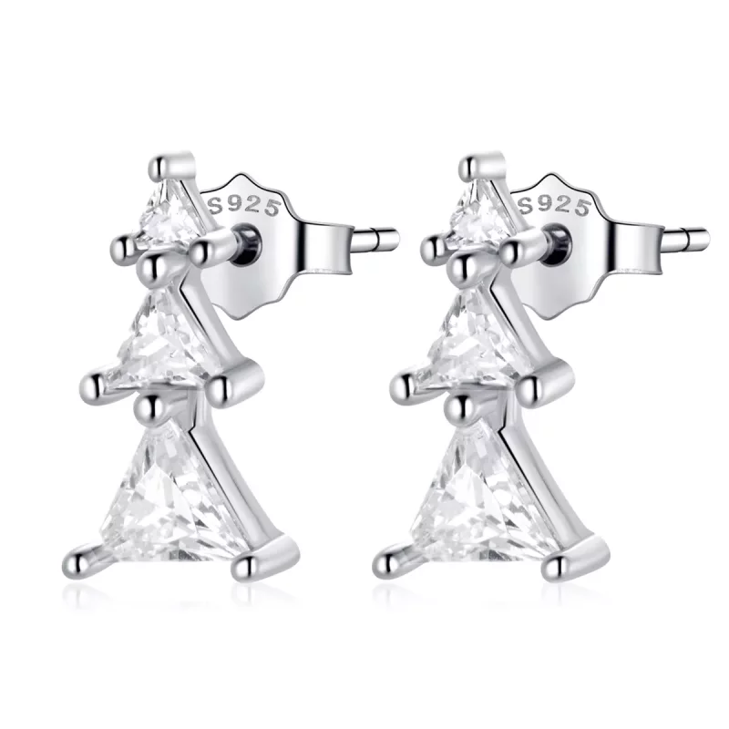 (afbeelding voor) Pandora Style Delicate kerstboom Oorknopjes - SCE1268-A