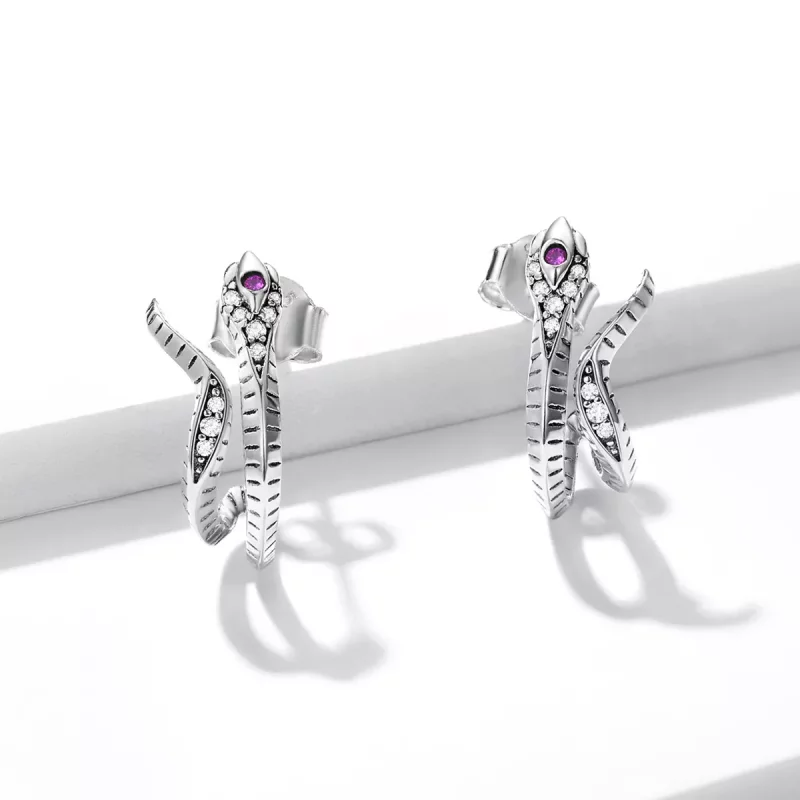 (afbeelding voor) Pandora Style Delicate Zilveren Slang Oorknopjes - BSE565 - Bekijken 2