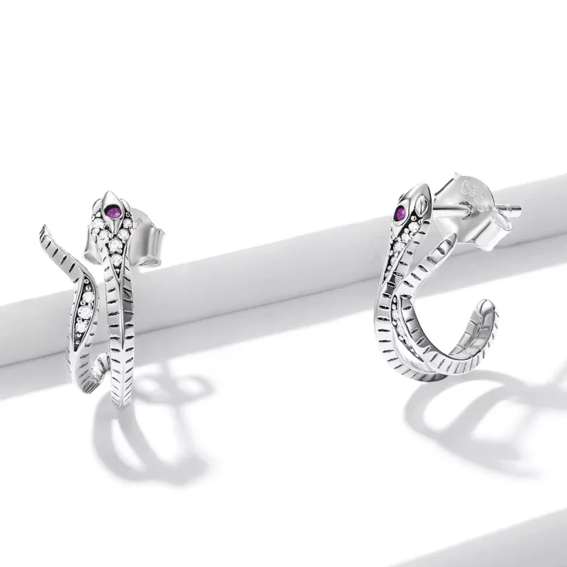 (afbeelding voor) Pandora Style Delicate Zilveren Slang Oorknopjes - BSE565 - Bekijken 3