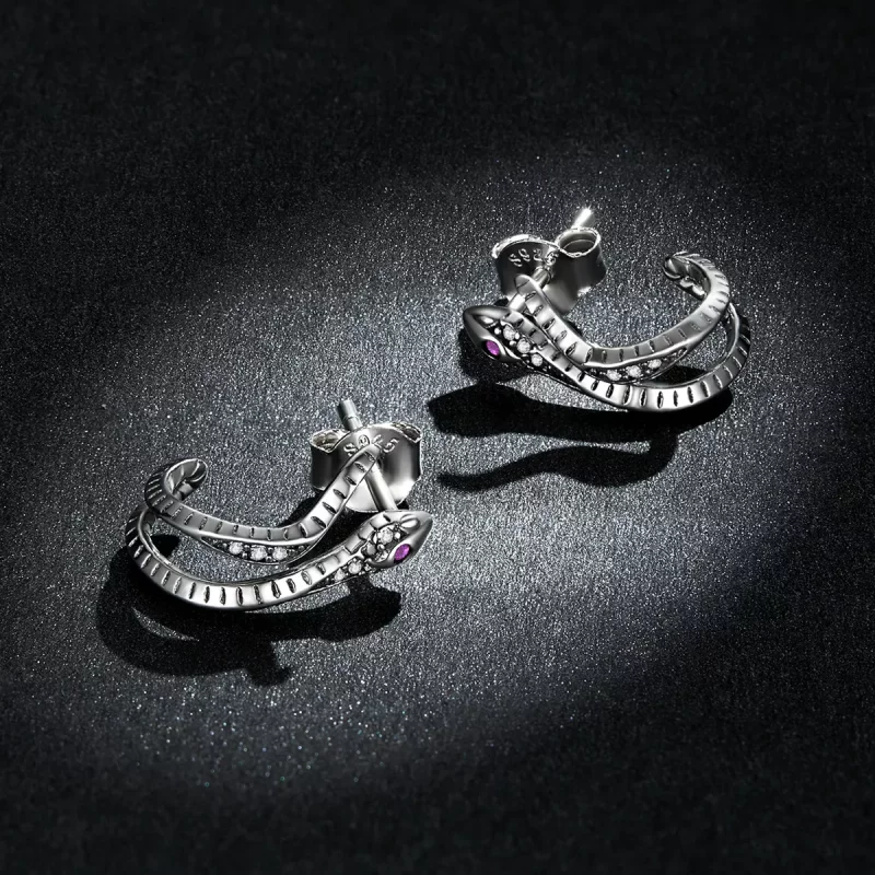 (afbeelding voor) Pandora Style Delicate Zilveren Slang Oorknopjes - BSE565 - Bekijken 5