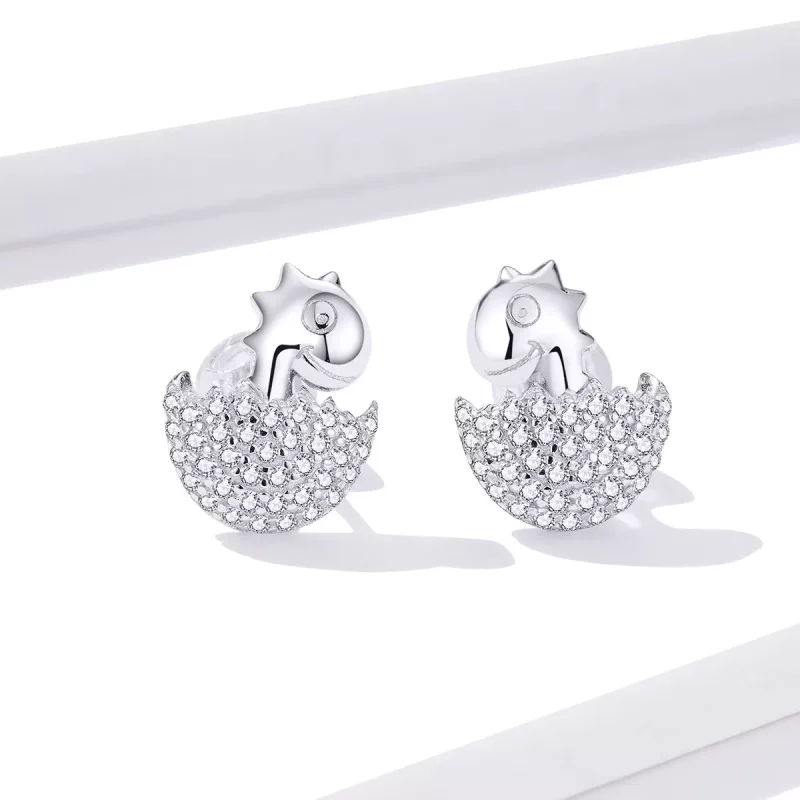 (afbeelding voor) Pandora Style Dinosaurus Baby Oorknopjes - BSE354 - Bekijken 2