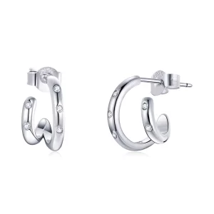 Pandora Style Dubbele cirkel Oorknopjes - BSE494 (afbeelding voor) Pandora Style Dubbele cirkel Oorknopjes - BSE494