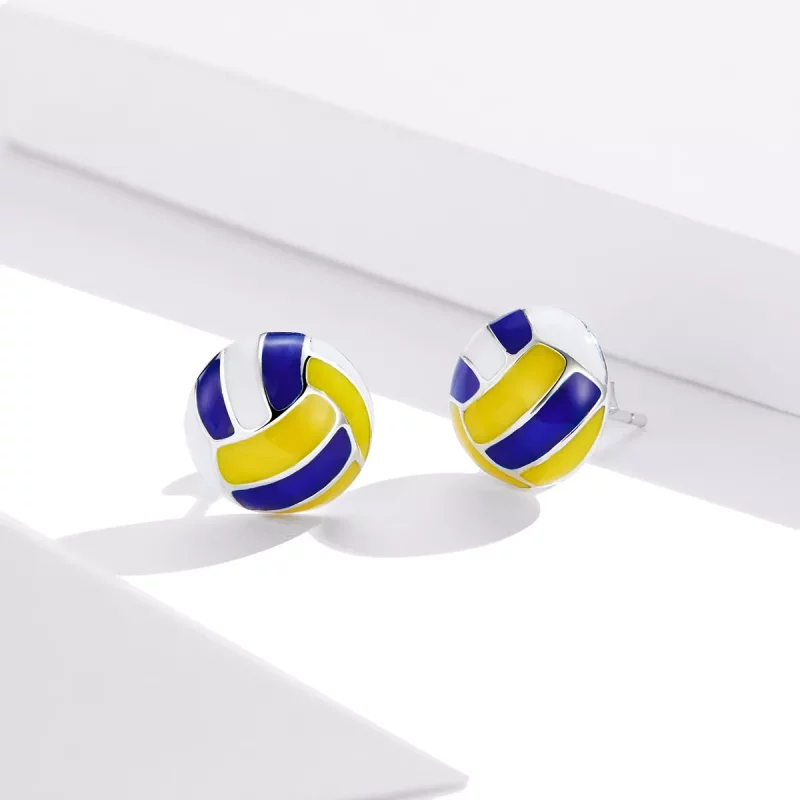 (afbeelding voor) Pandora Style Dynamisch Volleybal Oorknopjes - SCE902 - Bekijken 3