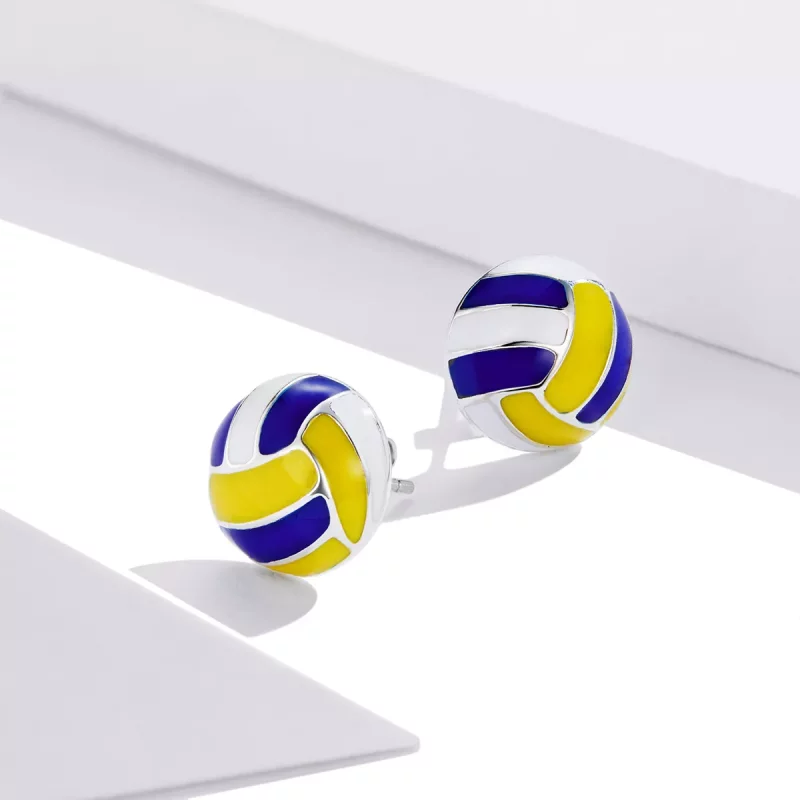 (afbeelding voor) Pandora Style Dynamisch Volleybal Oorknopjes - SCE902 - Bekijken 4