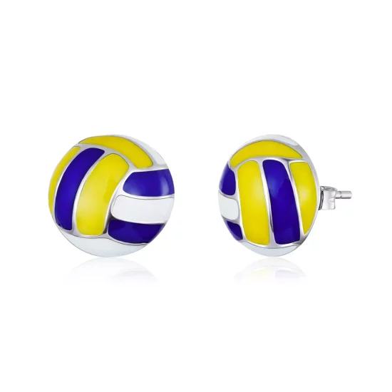 (afbeelding voor) Pandora Style Dynamisch Volleybal Oorknopjes - SCE902