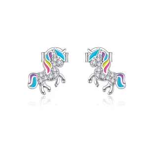 (afbeelding voor) Pandora Style Eenhoorn Oorknopjes - BSE352