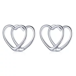 Pandora Style Eenvoudig - Dubbel Hart Oorknopjes - BSE501 (afbeelding voor) Pandora Style Eenvoudig - Dubbel Hart Oorknopjes - BSE501