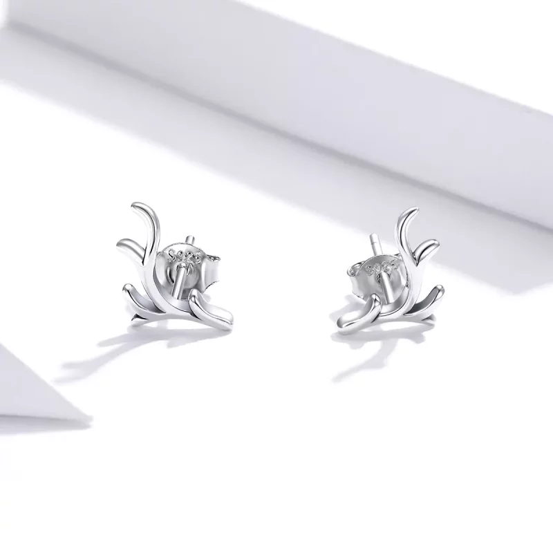 (afbeelding voor) Pandora Style Eenvoudig gewei Oorknopjes - SCE963 - Bekijken 2