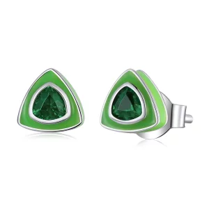 Pandora Style Eenvoudige Driehoek Oorknopjes - SCE1368 (afbeelding voor) Pandora Style Eenvoudige Driehoek Oorknopjes - SCE1368