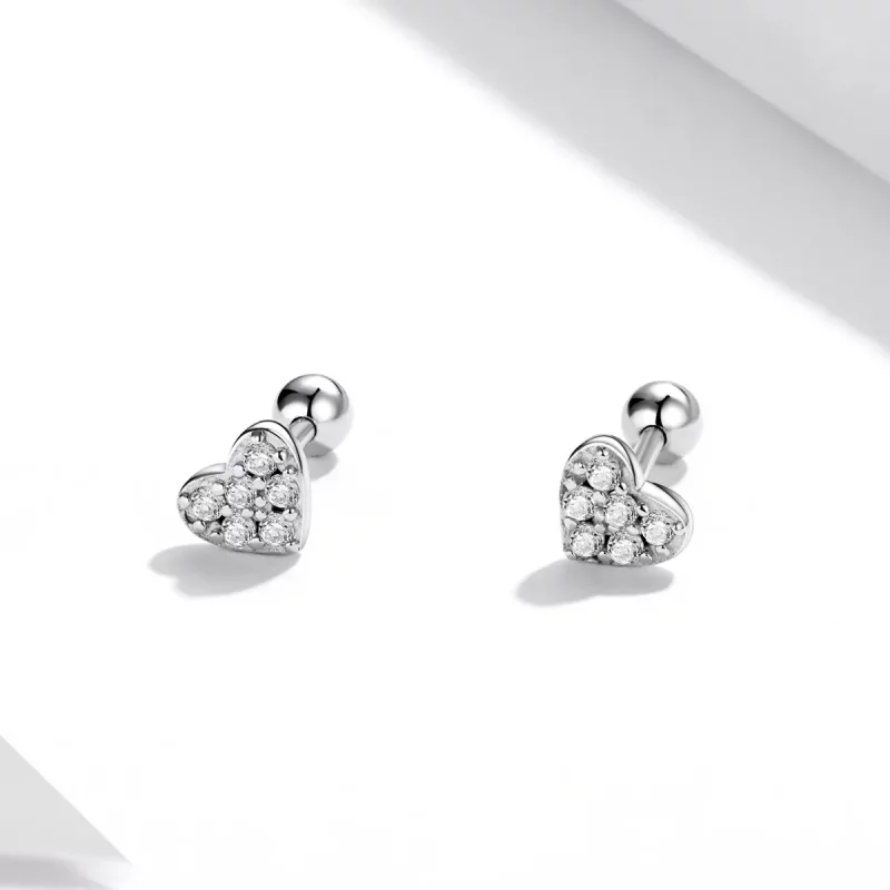 (afbeelding voor) Pandora Style Eenvoudige liefde Oorknopjes - SCE1298 - Bekijken 2