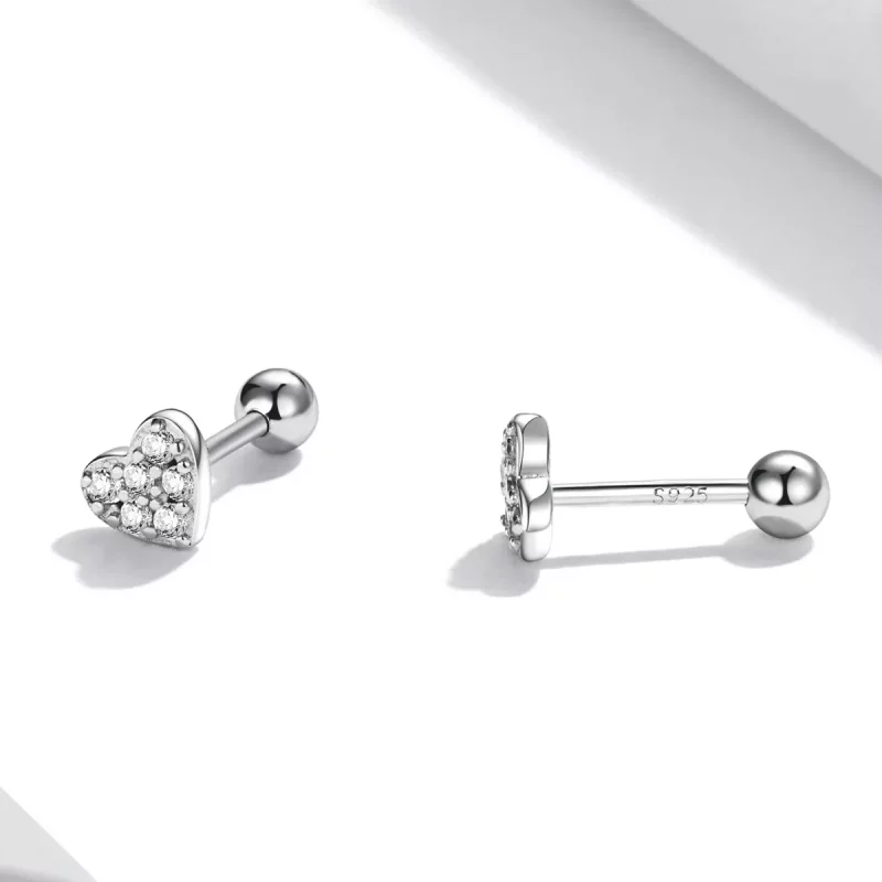 (afbeelding voor) Pandora Style Eenvoudige liefde Oorknopjes - SCE1298 - Bekijken 3
