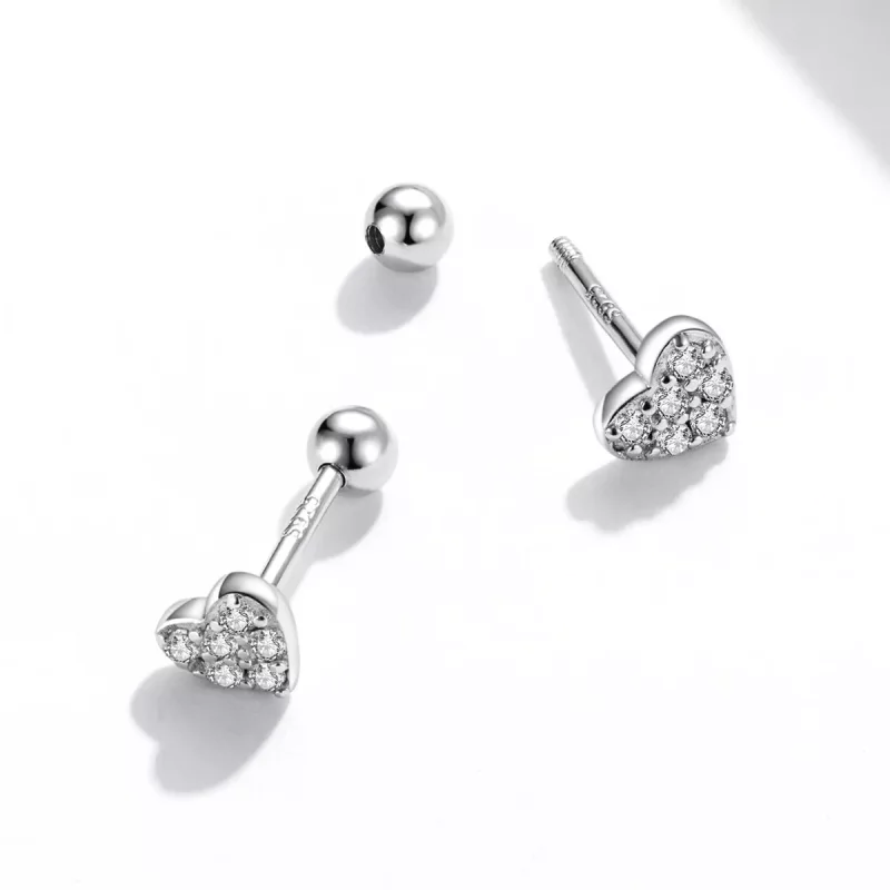 (afbeelding voor) Pandora Style Eenvoudige liefde Oorknopjes - SCE1298 - Bekijken 4
