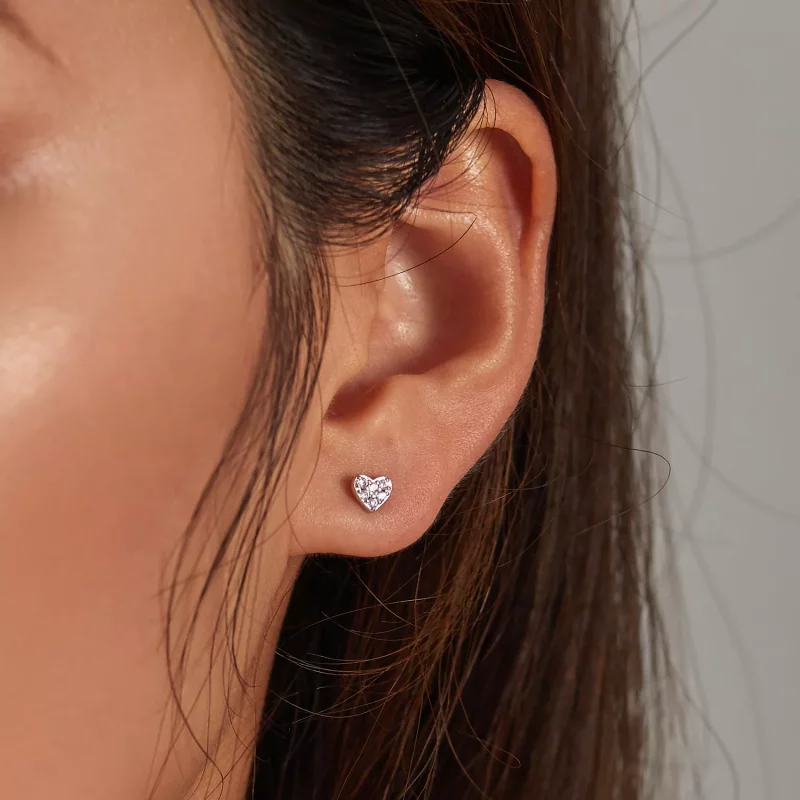 (afbeelding voor) Pandora Style Eenvoudige liefde Oorknopjes - SCE1298 - Bekijken 5