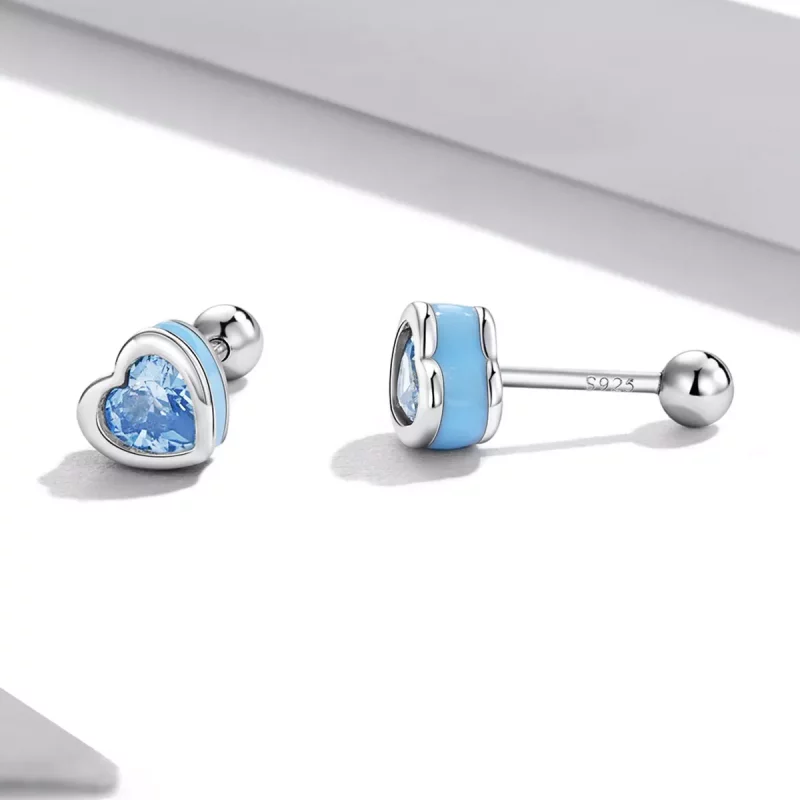(afbeelding voor) Pandora Style Eenvoudige liefde Oorknopjes - SCE1352-LB - Bekijken 3