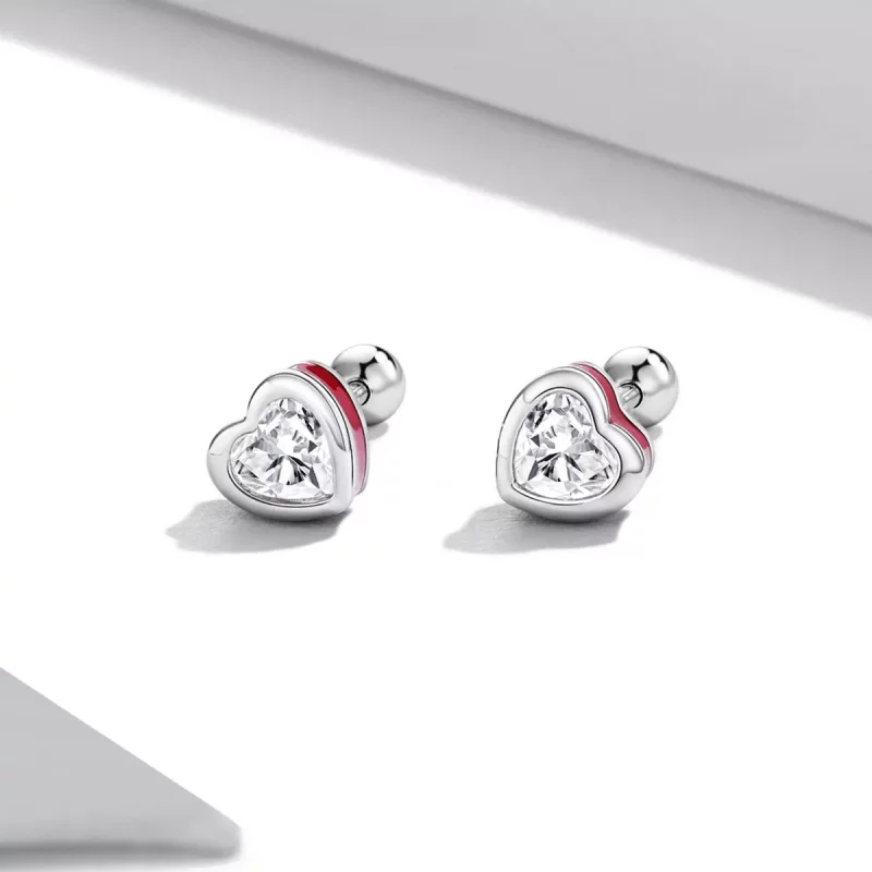 (afbeelding voor) Pandora Style Eenvoudige liefde Oorknopjes - SCE1352-VT - Bekijken 2