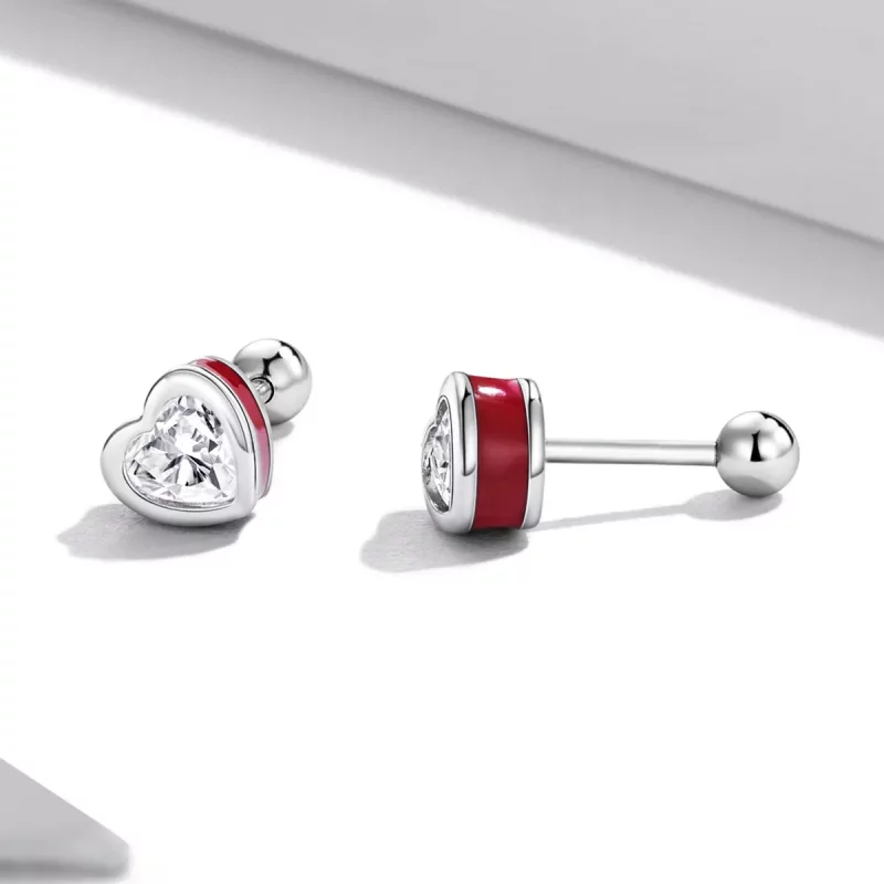 (afbeelding voor) Pandora Style Eenvoudige liefde Oorknopjes - SCE1352-VT - Bekijken 3