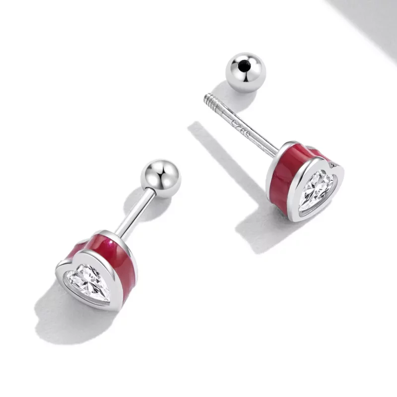 (afbeelding voor) Pandora Style Eenvoudige liefde Oorknopjes - SCE1352-VT - Bekijken 4
