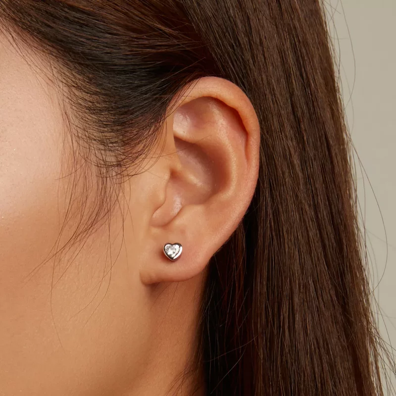 (afbeelding voor) Pandora Style Eenvoudige liefde Oorknopjes - SCE1352-VT - Bekijken 8