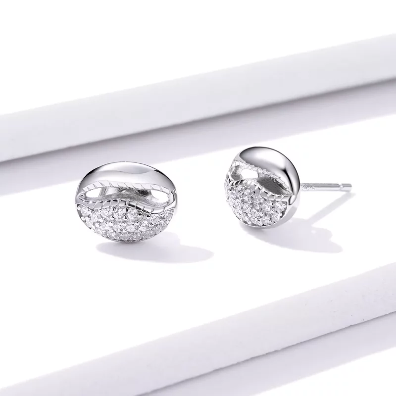 (afbeelding voor) Pandora Style Eenvoudige shell Oorknopjes - BSE409 - Bekijken 2