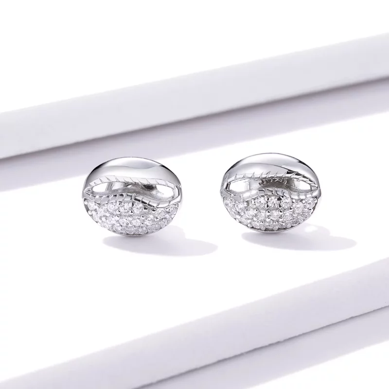 (afbeelding voor) Pandora Style Eenvoudige shell Oorknopjes - BSE409 - Bekijken 4