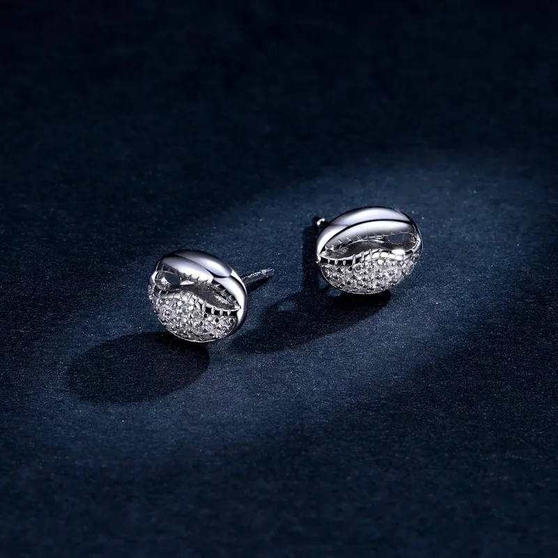 (afbeelding voor) Pandora Style Eenvoudige shell Oorknopjes - BSE409 - Bekijken 5