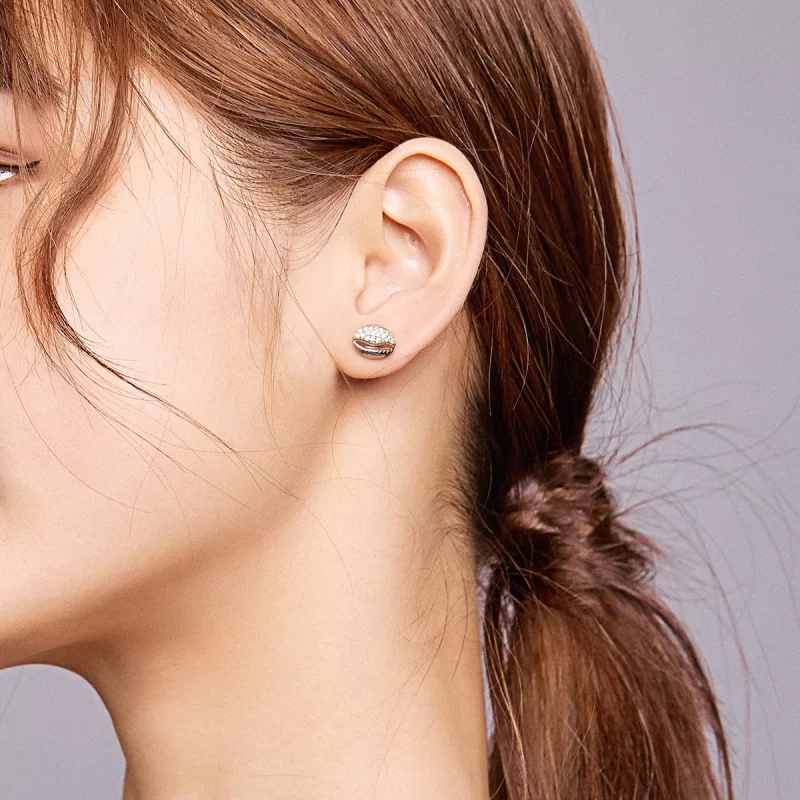 (afbeelding voor) Pandora Style Eenvoudige shell Oorknopjes - BSE409 - Bekijken 6