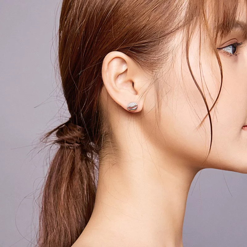 (afbeelding voor) Pandora Style Eenvoudige shell Oorknopjes - BSE409 - Bekijken 8