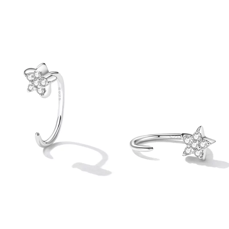 (afbeelding voor) Pandora Style Eenvoudige Ster Oorknopjes - SCE1421 - Bekijken 2