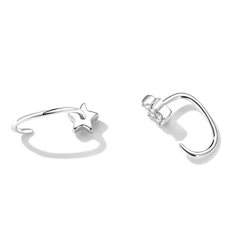 (afbeelding voor) Pandora Style Eenvoudige Ster Oorknopjes - SCE1421 - Bekijken 4