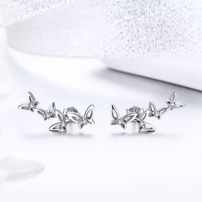 (afbeelding voor) Pandora Style Elegante Vlinderdans Oorknopjes - BSE056 - Bekijken 3