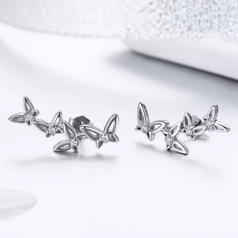(afbeelding voor) Pandora Style Elegante Vlinderdans Oorknopjes - BSE056 - Bekijken 4