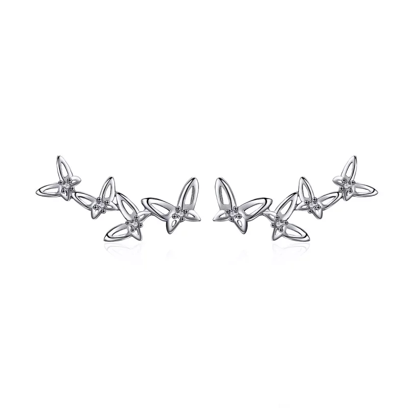(afbeelding voor) Pandora Style Elegante Vlinderdans Oorknopjes - BSE056