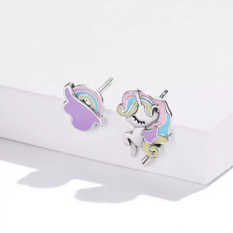 (afbeelding voor) Pandora Style Fantasie eenhoorns Oorknopjes - SCE1266 - Bekijken 3