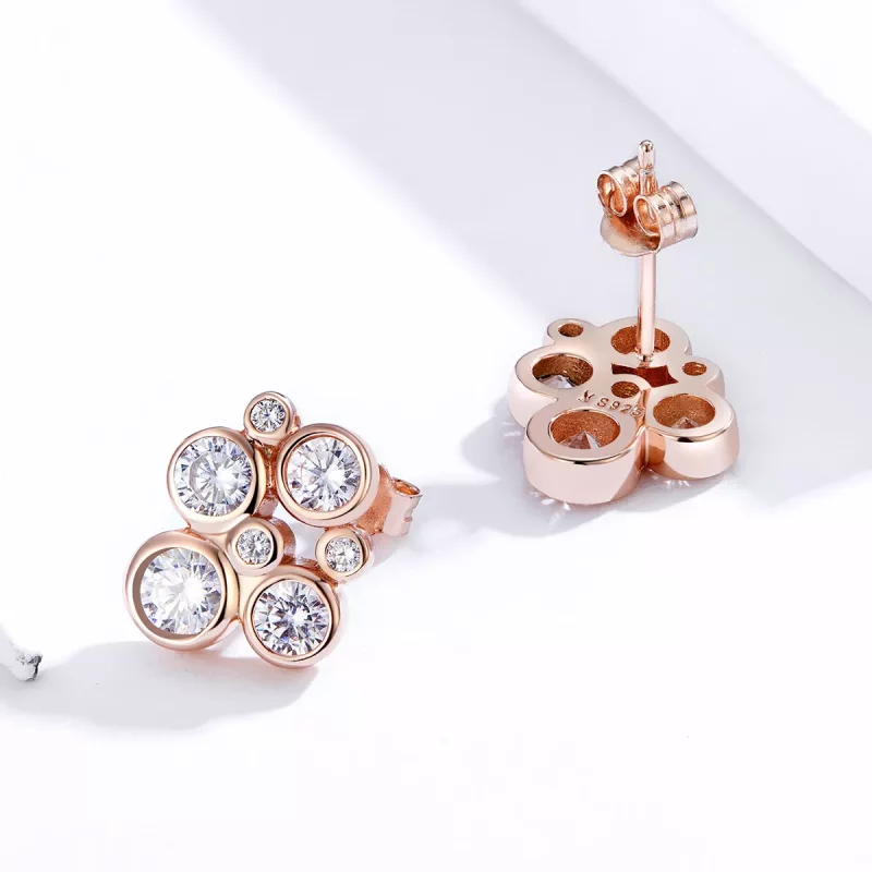 (afbeelding voor) Pandora Style Geometrische Bubbel Oorknopjes - SCE810 - Bekijken 3