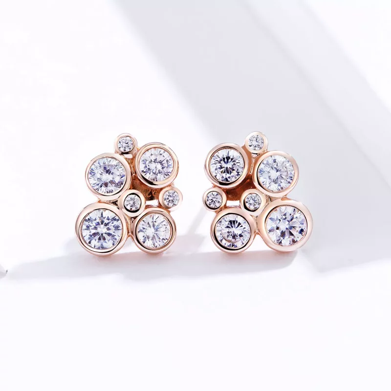 (afbeelding voor) Pandora Style Geometrische Bubbel Oorknopjes - SCE810 - Bekijken 4
