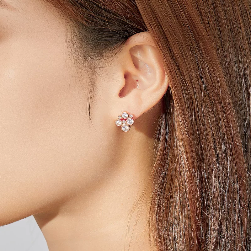 (afbeelding voor) Pandora Style Geometrische Bubbel Oorknopjes - SCE810 - Bekijken 6