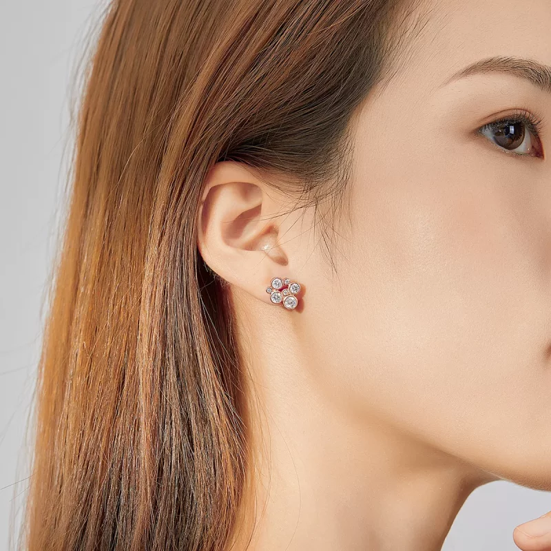(afbeelding voor) Pandora Style Geometrische Bubbel Oorknopjes - SCE810 - Bekijken 7