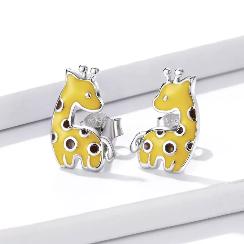 (afbeelding voor) Pandora Style Giraffe Oorknopjes - BSE586 - Bekijken 2