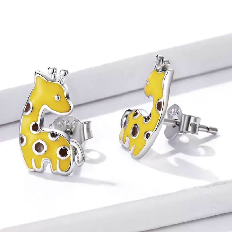 (afbeelding voor) Pandora Style Giraffe Oorknopjes - BSE586 - Bekijken 3