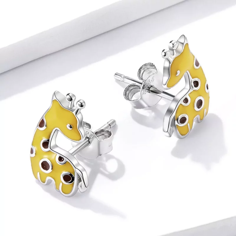 (afbeelding voor) Pandora Style Giraffe Oorknopjes - BSE586 - Bekijken 4