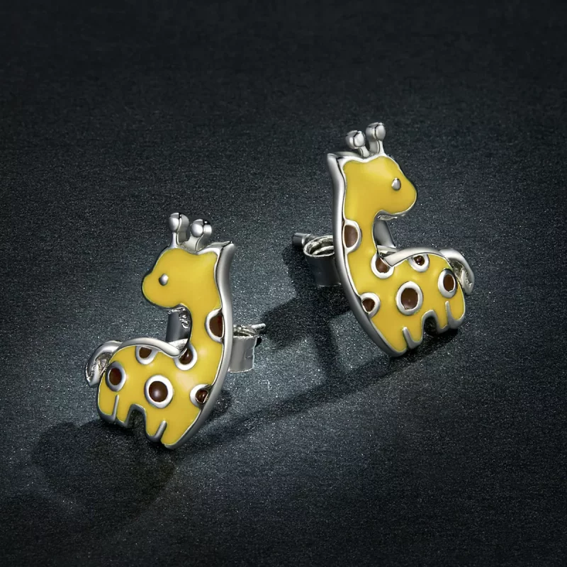 (afbeelding voor) Pandora Style Giraffe Oorknopjes - BSE586 - Bekijken 5