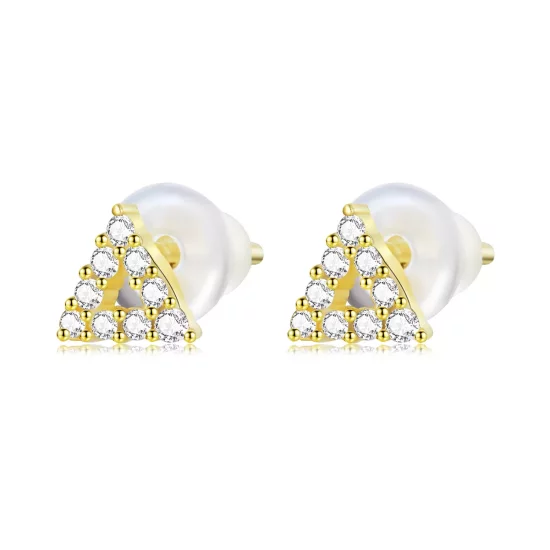 (afbeelding voor) Pandora Style Glanzende Driehoek Oorknopjes - SCE1220