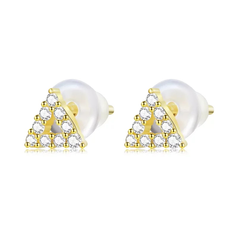 (afbeelding voor) Pandora Style Glanzende Driehoek Oorknopjes - SCE1220