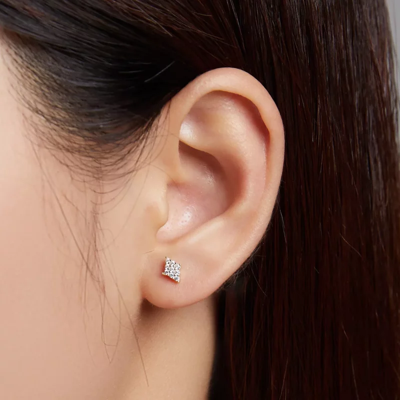 (afbeelding voor) Pandora Style Glanzende ruit Oorknopjes - SCE1222 - Bekijken 3