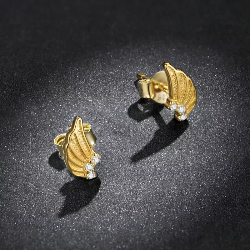 (afbeelding voor) Pandora Style Gouden Vleugels Oorknopjes - BSE524 - Bekijken 5